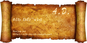 Alb Dávid névjegykártya